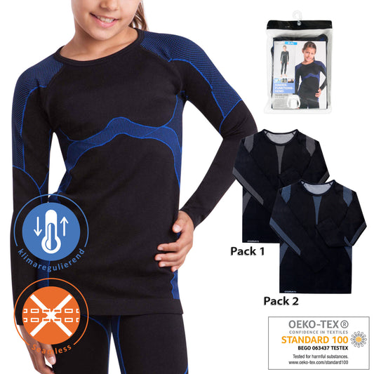 Kinder SKI Unterwäsche Set Funktionswäsche Seamless Unterhemd und Unterhose