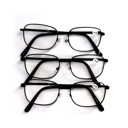 10 x Lesebrille Lesehilfe +4,0 Unisex Moderne Brille ohne Federung u. Kunststoff
