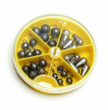 30 Teile Lochblei und Cheburashka Set verschiedene Gewichte 1 - 3 g Bleikopf Jig