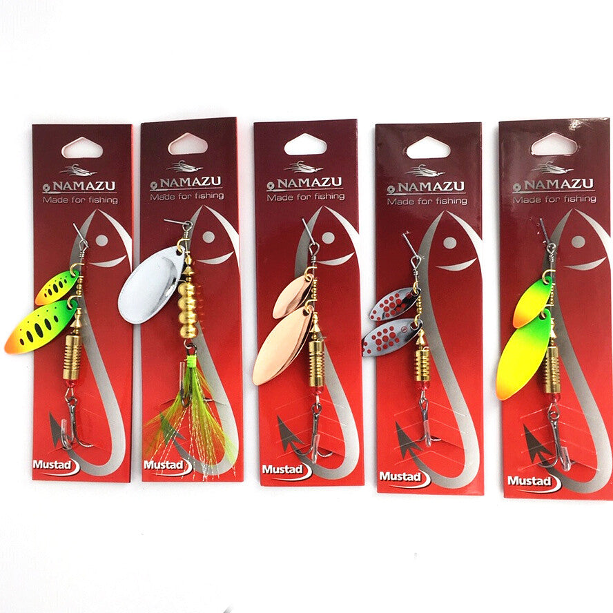 5 Stück Blinker und Spinner Set Forellenspinner Hechtblinker Barschblinker