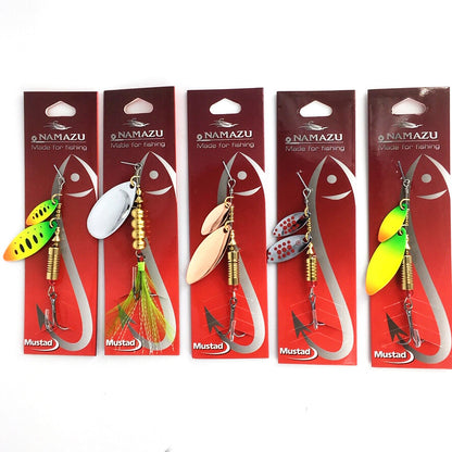 5 Stück Blinker und Spinner Set Forellenspinner Hechtblinker Barschblinker