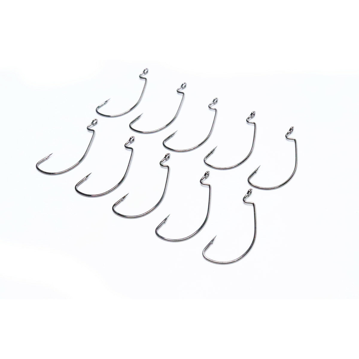 10 Stück Offsethaken Gummifisch Wide Gap Haken Raubfischhaken Jig hook mit Öse