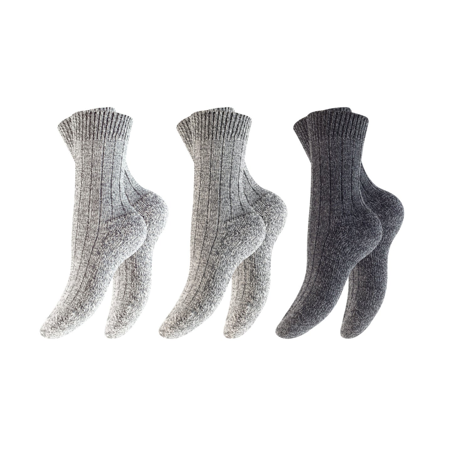 3-6 Paar Norweger Socken Wolle  Größen 39-46  Wintersocken Wollsocken Natur
