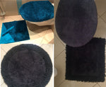 Badteppich Badgarnitur Teppich Badematte Toilettenbezug Duschvorleger grau neu