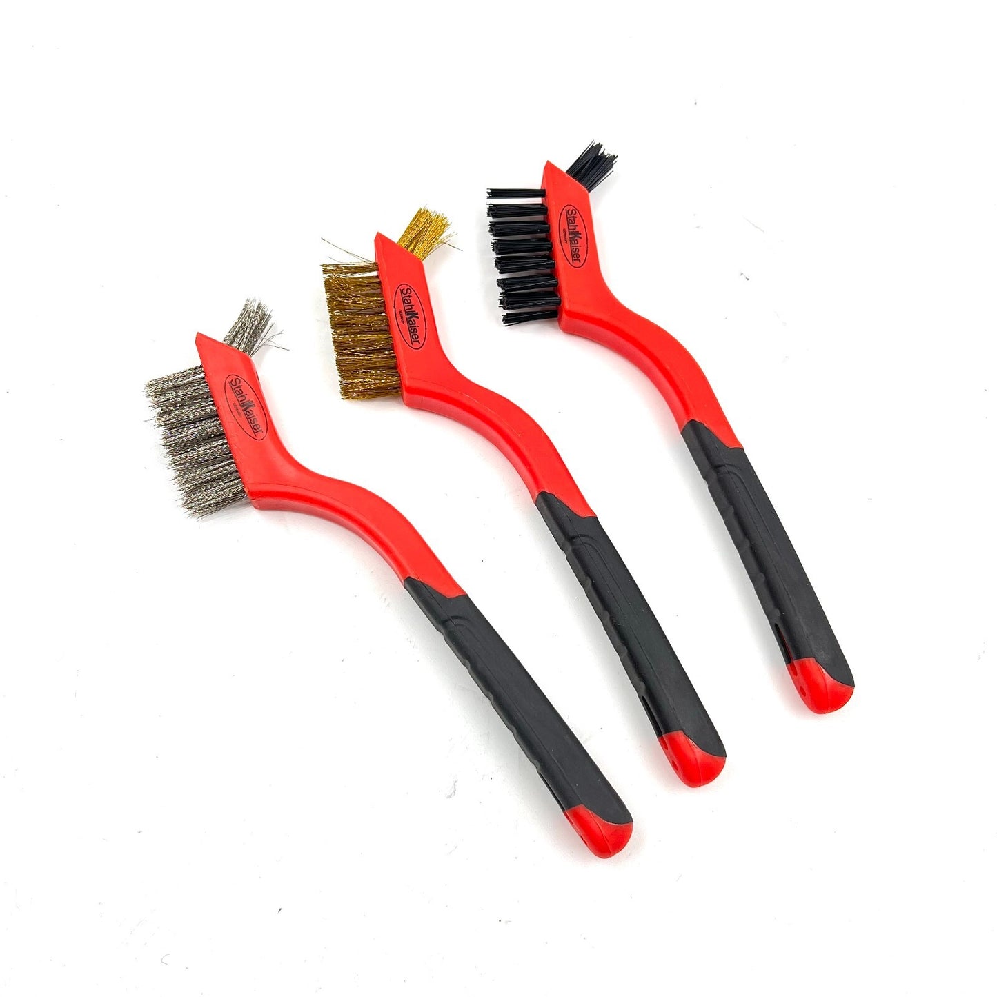 Bürstensatz 3-teilig Stahlbürste Messingbürste Nylonbürste Bürstenset 18 cm NEU