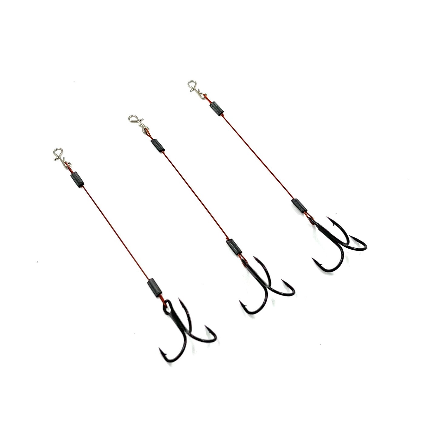 1x7 Stinger Rig Montage Leader Haken Hook Beschichtet mit Clip Größe 4 6 8