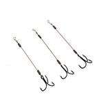 1x7 Stinger Rig Montage Leader Haken Hook Beschichtet mit Clip Größe 4 6 8