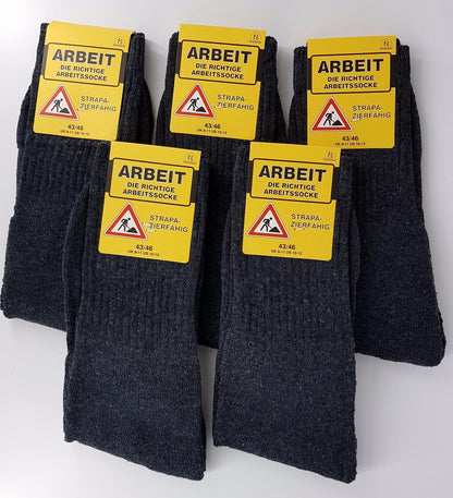 5-10-15  Arbeitssocken Workersocks  Baumwolle Socken schwarz , anthrazit