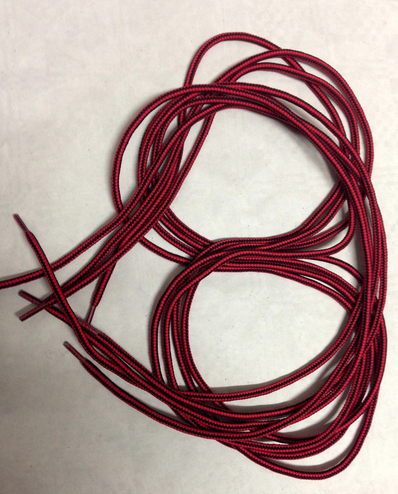 6 Paar Schnürsenkel SCHWARZ/ROT  130cm  Lang  Rund
