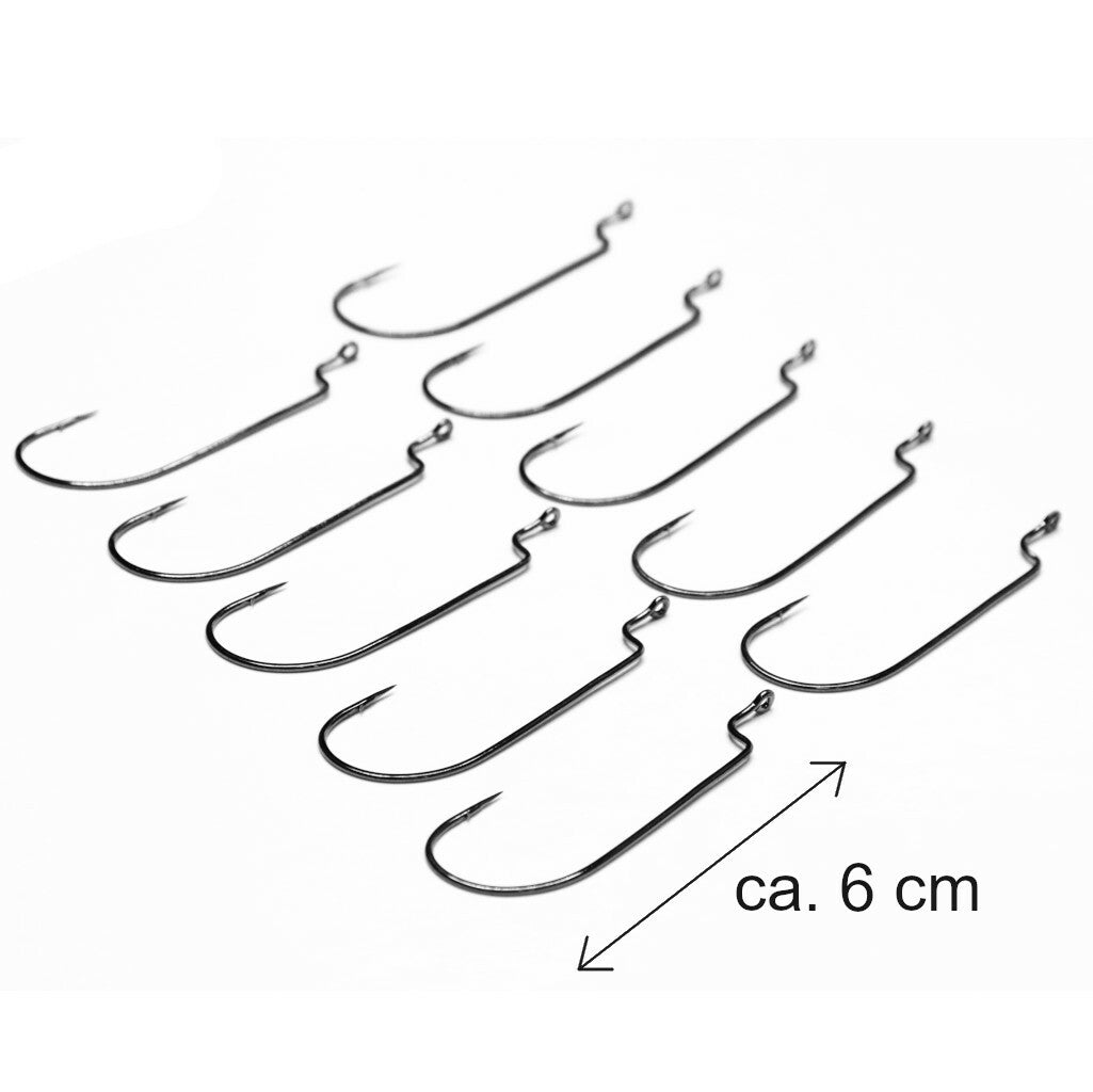 10 Stück Jighaken Jighead Cheburaschka Haken Raubfischhaken Jig hook mit Öse