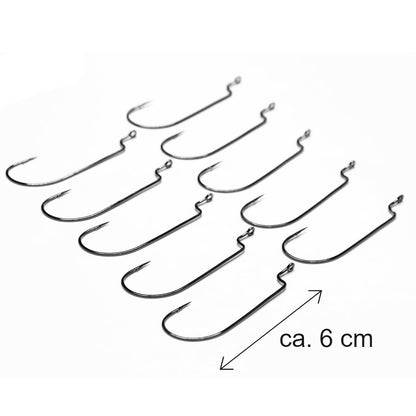10 Stück Jighaken Jighead Cheburaschka Haken Raubfischhaken Jig hook mit Öse