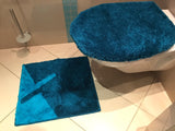 Badteppich Badgarnitur Teppich Badematte Toilettenbezug Duschvorleger grau neu