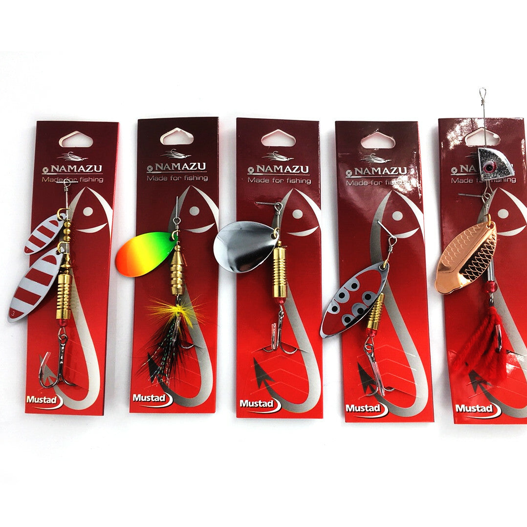 5 Stück Blinker und Spinner Set Forellenspinner Hechtblinker Barschblinker