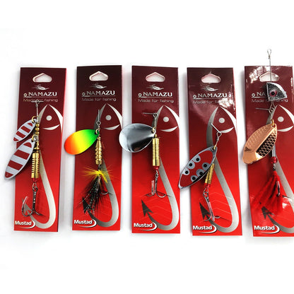 5 Stück Blinker und Spinner Set Forellenspinner Hechtblinker Barschblinker