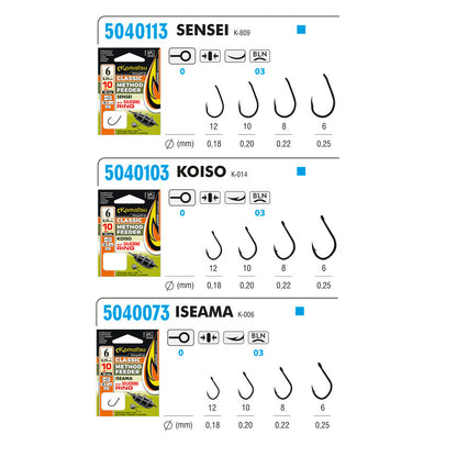10x Kamatsu Method Feeder Haken Vorfachhaken Karpfenhaken
