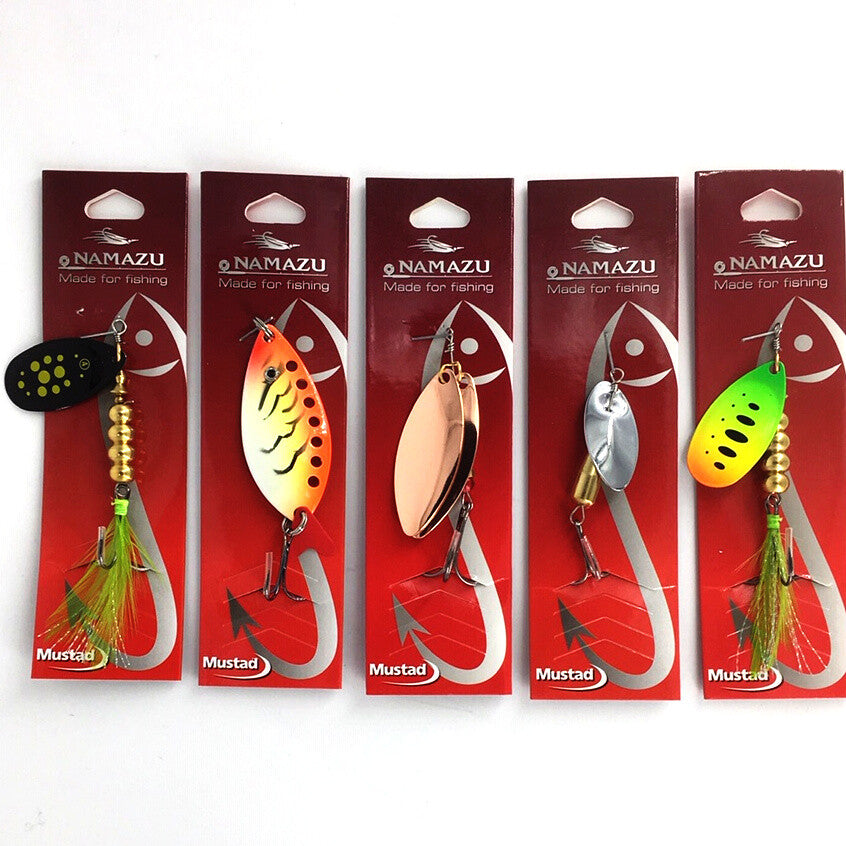 5 Stück Blinker und Spinner Set Forellenspinner Hechtblinker Barschblinker