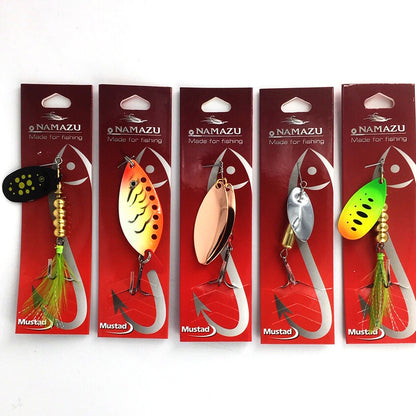 5 Stück Blinker und Spinner Set Forellenspinner Hechtblinker Barschblinker