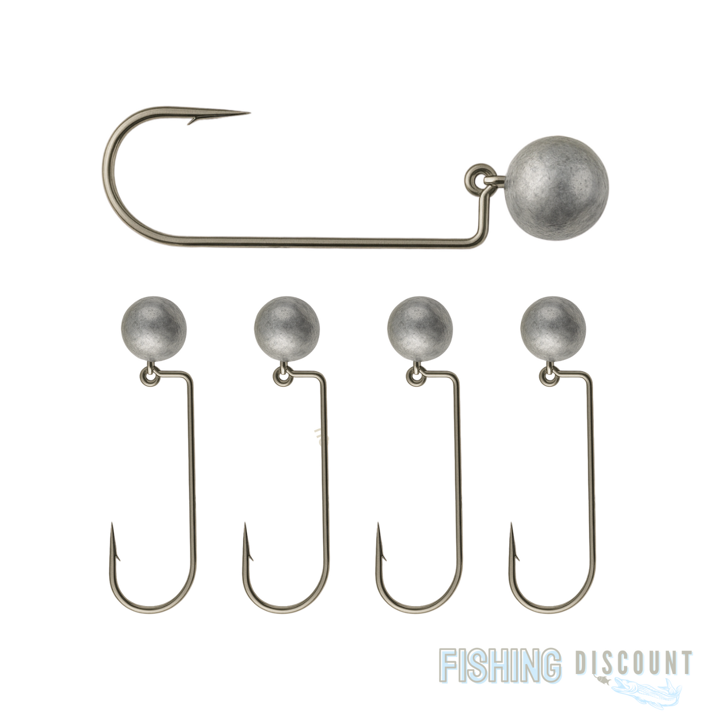 10x Jigkopf-Set – 5 Haken Gr. 5/0 + 5 Cheburashka 10–50 g | VMC Raubfischhaken